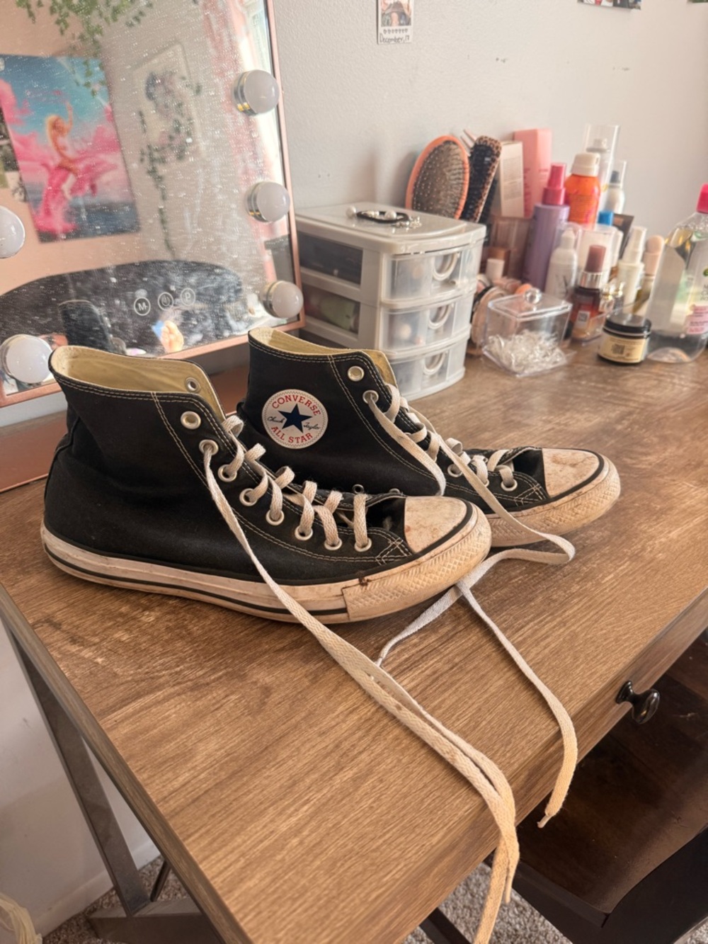 Converse Black High-Top Sneakers with White Details